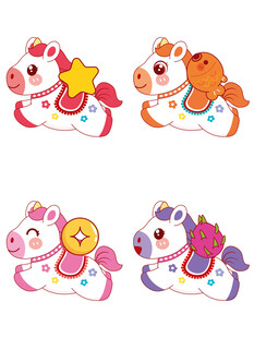 可爱卡通小马图案集合