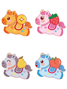 可爱水果装饰卡通摇摇马