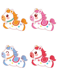 可爱多彩卡通小马玩具