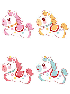 可爱彩色旋转木马图案