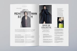 时尚杂志画册内页展示样机素材贴