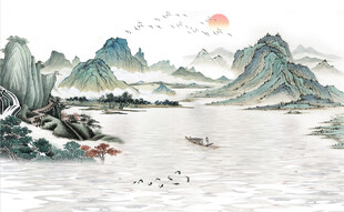 水墨山水间的诗意画卷