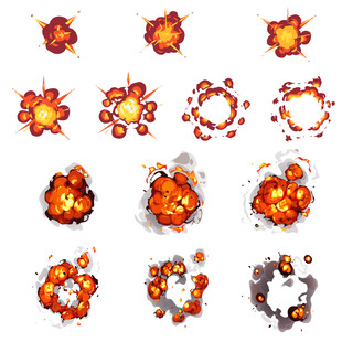爆炸特效插画