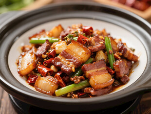 美味砂锅五花肉