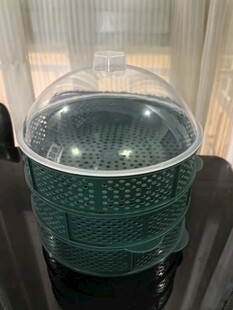 绿色编织篮配透明顶盖