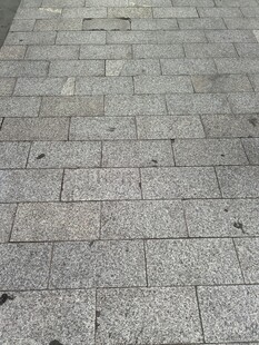 灰色石砖铺就的地面