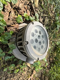 户外草地中的投射灯