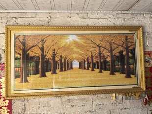 金色林荫道挂画
