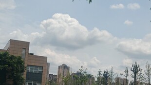 城市上空的白云景观