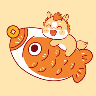 小马趴鱼上萌趣可爱