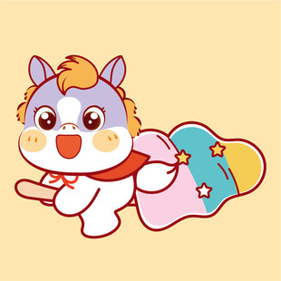 飞天小马形象设计插画