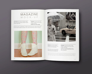 时尚杂志内页展示样机素材