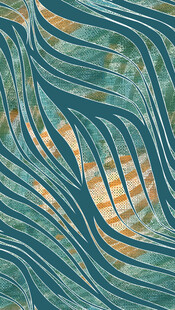 蓝绿交织的抽象波纹图案