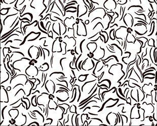 黑白花卉线条图案纹理