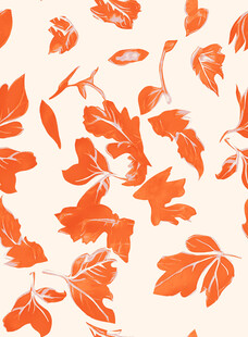 橙色叶片图案背景纹理