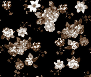 黑色底花卉图案纹理