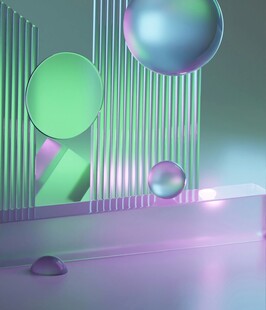 梦幻渐变几何球体场景