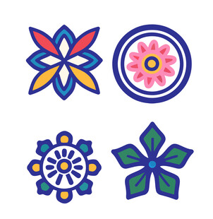 多彩花卉图案