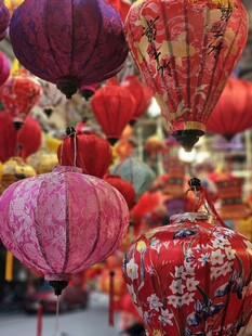 传统中式灯笼悬挂展示