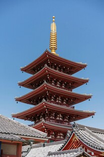 日本传统五重塔建筑景观