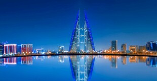 迪拜城市夜景璀璨摩天楼