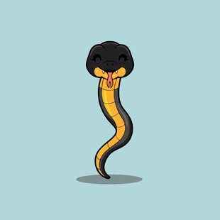 可爱卡通蛇形象展示