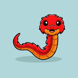 可爱红色卡通小龙