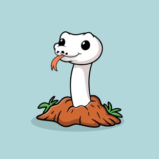 可爱吐信小蛇卡通形象