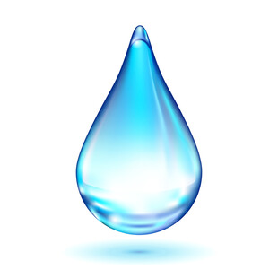 晶莹蓝色水滴