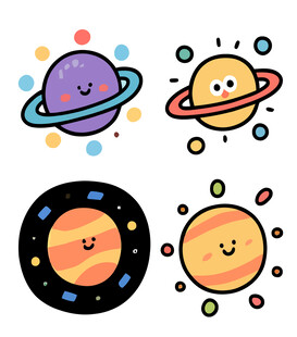 手绘宇宙星球