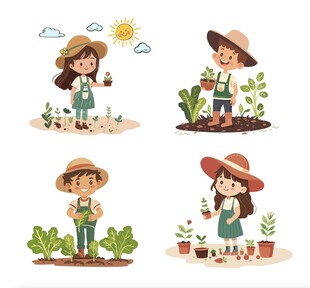 植树节儿童插画