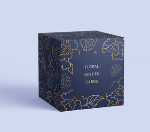 深蓝花纹化妆品盒样机