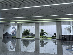现代明亮的室内景观空间