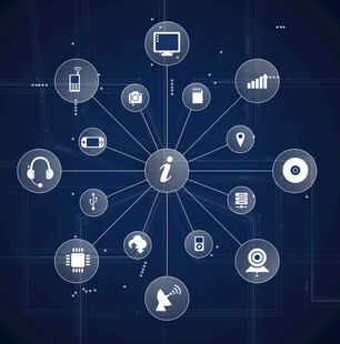 科技互联图标网络示意图