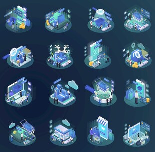 科技感3D图标集合