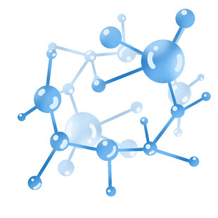 蓝色分子结构模型