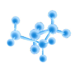 蓝色分子结构模型