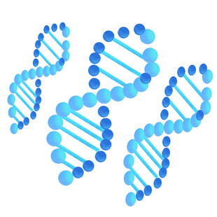 蓝色DNA双螺旋结构图示