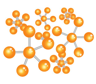 橙色分子结构模型展示