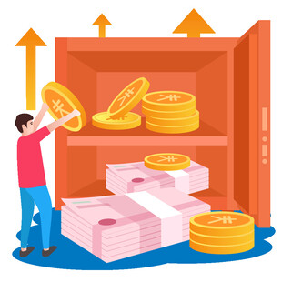 男子向钱柜投放财富