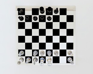黑白棋盘上的国际象棋布局