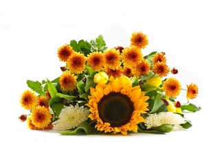 多彩向日葵花束