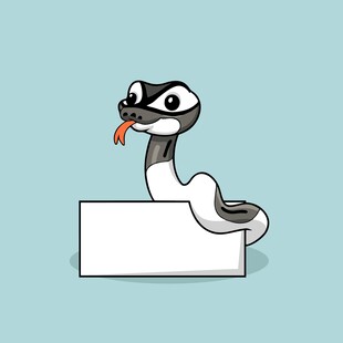 卡通蛇持空白标牌