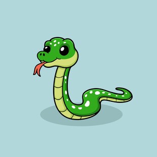 可爱绿蛇卡通形象