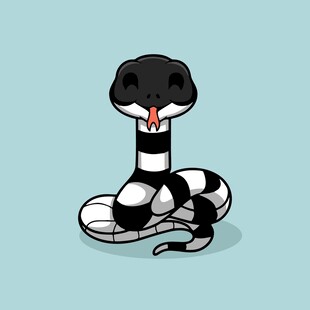 可爱黑白条纹卡通蛇