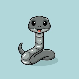 可爱卡通小蛇形象
