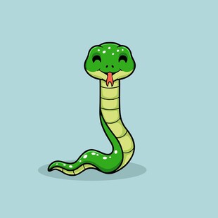 可爱卡通绿蛇形象