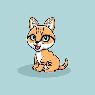 可爱小豹猫卡通形象