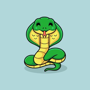 可爱卡通眼镜蛇形象