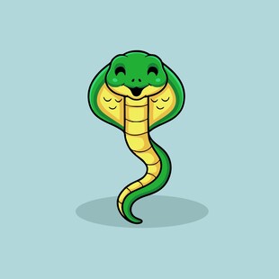 可爱卡通眼镜蛇形象